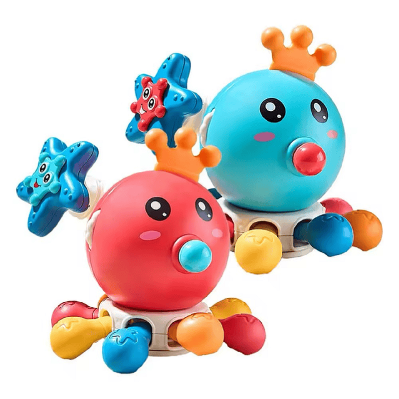 JUGUETE INTERACTIVO A95X PULPO MULTIFUNCIONAL SENSORIAL MORDEDOR SONAJERO LAU MULTICOLOR - 5