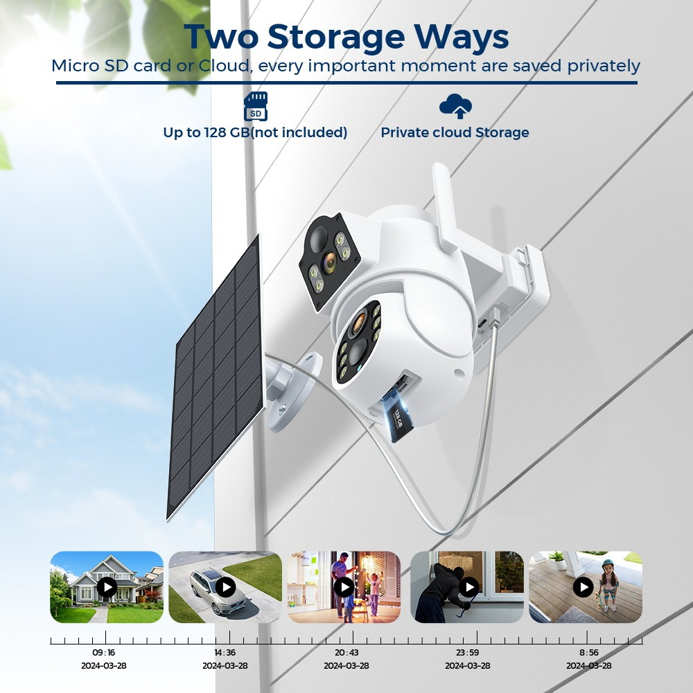 CÁMARA SEGURIDAD SC CAMARA SEGURIDAD SOLAR INTELIGENTE IR WI-FI JARDIN HOGAR LAU - 6