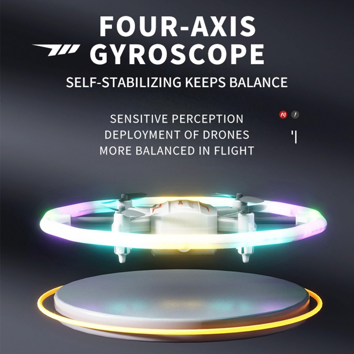 DRONE SC ARO LUZ CONTRO REMOTO NIÑOS LUCES COLORIDAS LAU - 2