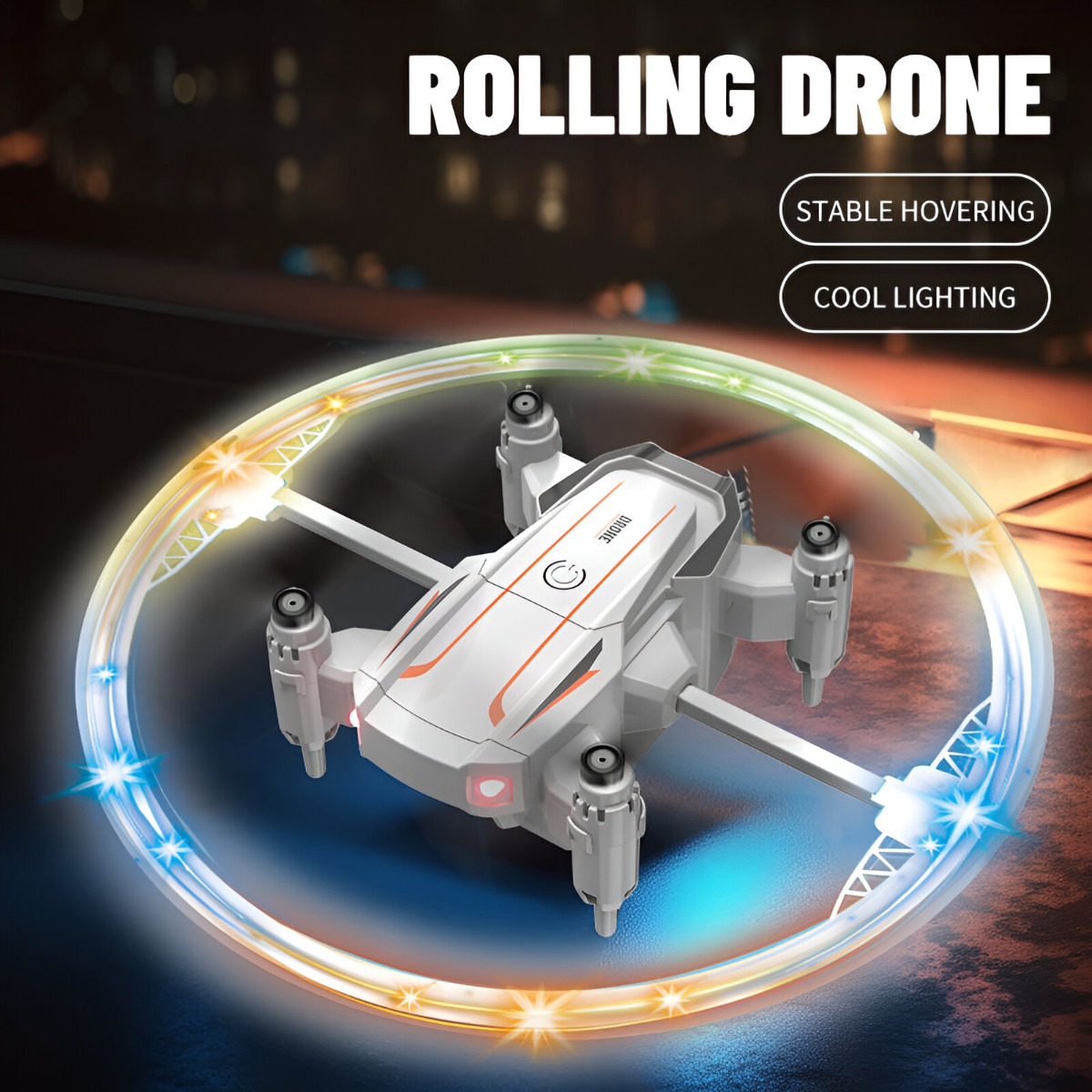 DRONE SC ARO LUZ CONTRO REMOTO NIÑOS LUCES COLORIDAS LAU - 4