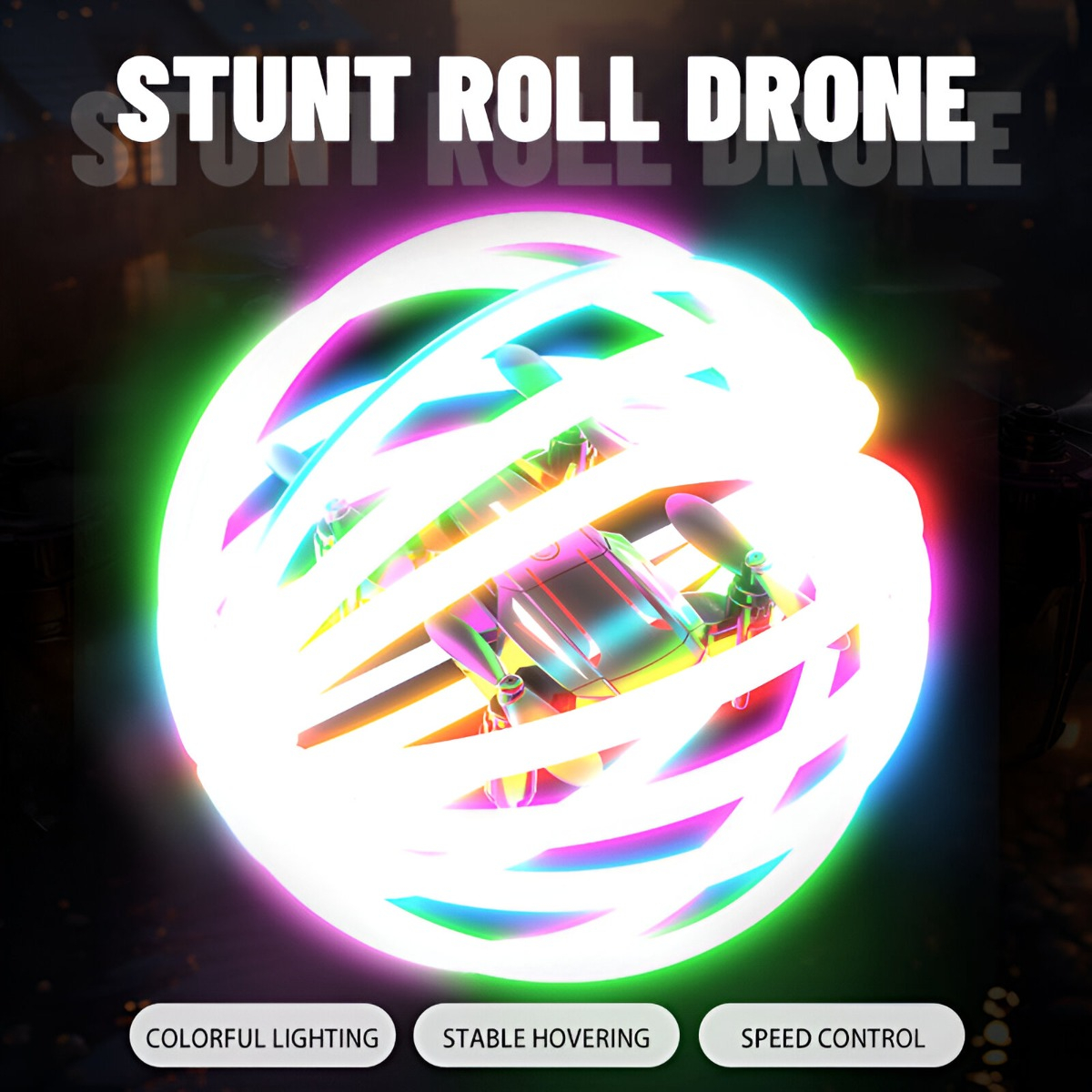 DRONE SC ARO LUZ CONTRO REMOTO NIÑOS LUCES COLORIDAS LAU - 6
