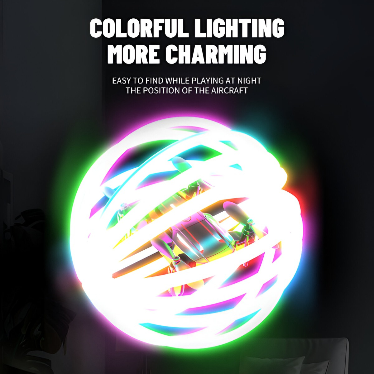 DRONE SC ARO LUZ CONTRO REMOTO NIÑOS LUCES COLORIDAS LAU - 8