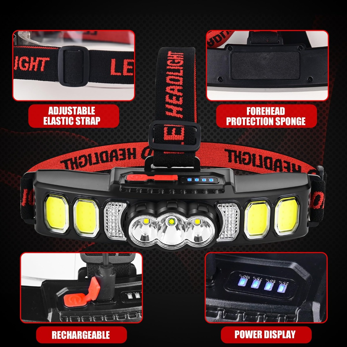 LINTERNA SC LED FRONTAL HEADLIGHT RECARGABLE CAMPING LAU - 6
