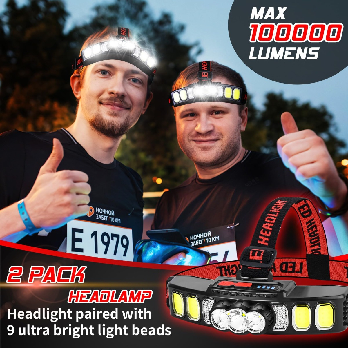 LINTERNA SC LED FRONTAL HEADLIGHT RECARGABLE CAMPING LAU - 7