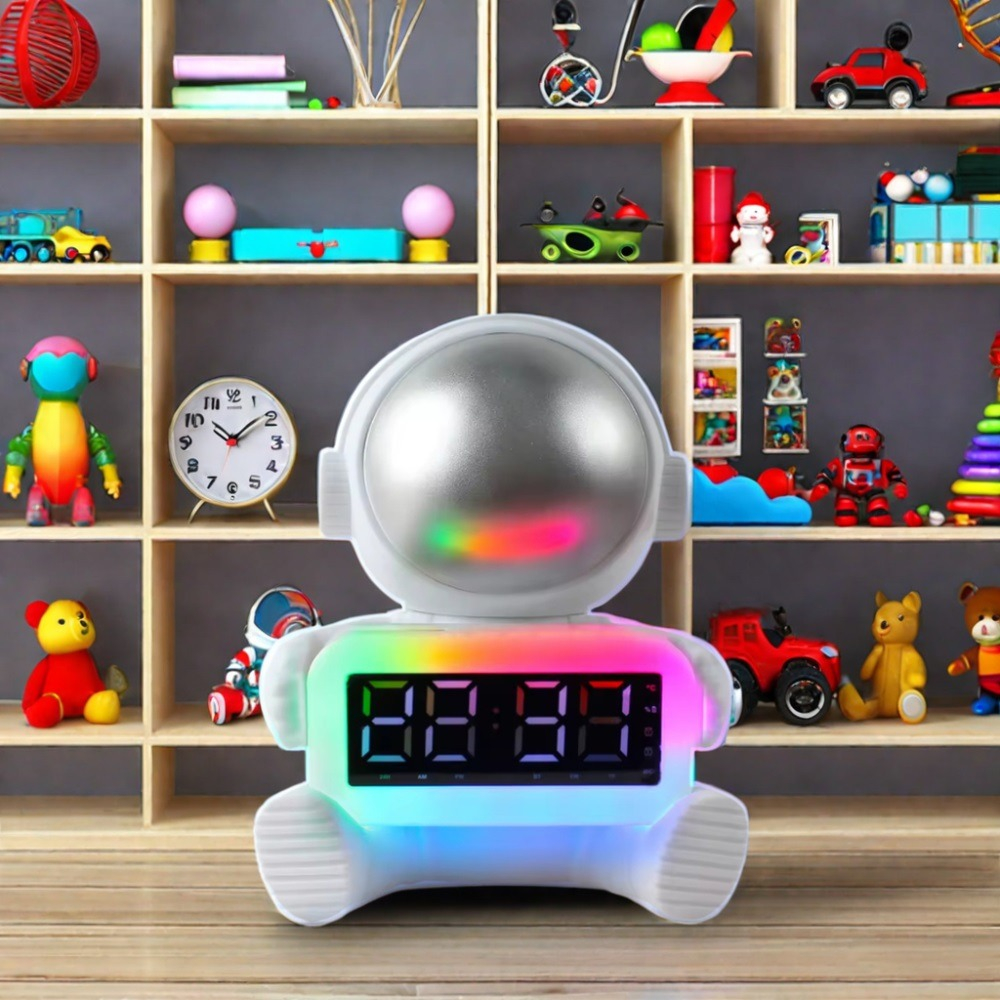 RADIO DESPERTADOR ASTRONAUTA DECORA MUSICA RECARGABLE LAU - 3