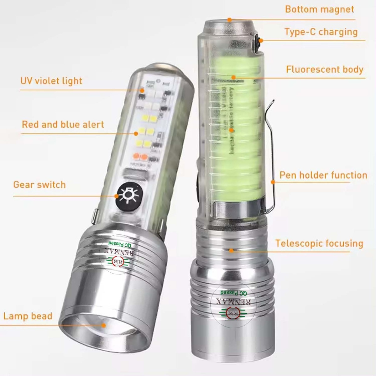 SET SC LED 2 LINTERNA MINI RECARGABLE DOBLE CAMPING LAU - 4
