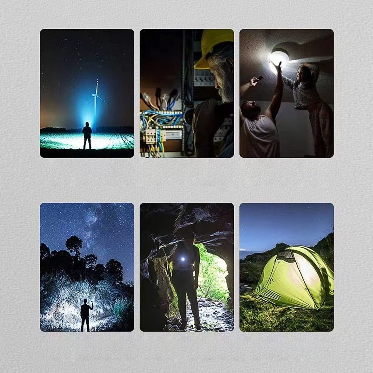 SET SC LED 2 LINTERNA MINI RECARGABLE DOBLE CAMPING LAU - 9