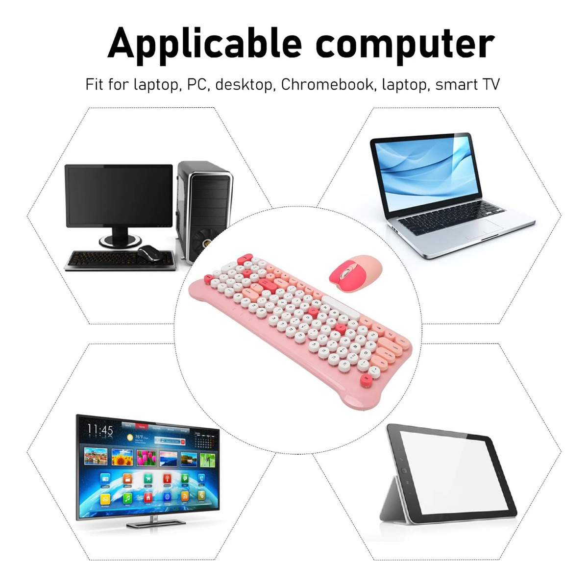 KITS TECLADO MOUSE PRETTY COMPUTADOR PORTATIL USB LAU - 7