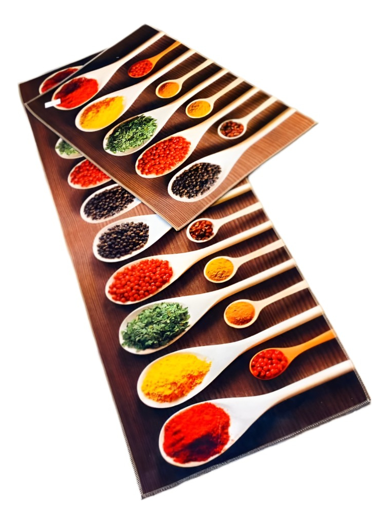 ALFOMBRA CONTEMPORÁNEA MODERNA COCINA 2 PIEZAS DECORATIVA ANTIDESLIZANTE JHN 60 X 40 CM - 1