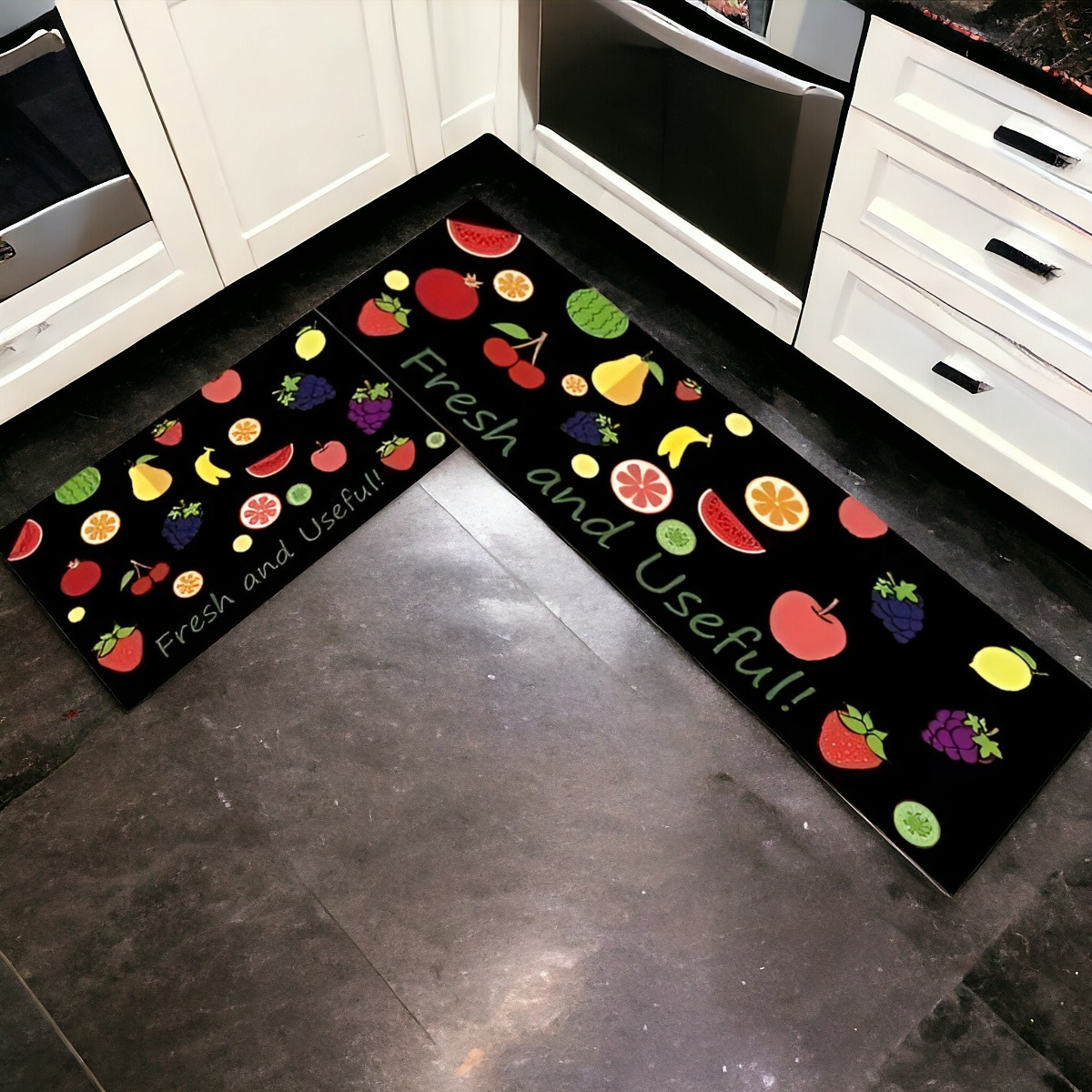 ALFOMBRA CONTEMPORÁNEA MODERNA COCINA PISO ENTRADA ANTIDESLIZANTE 2 PIEZAS JHN 60 X 40 CM - 7