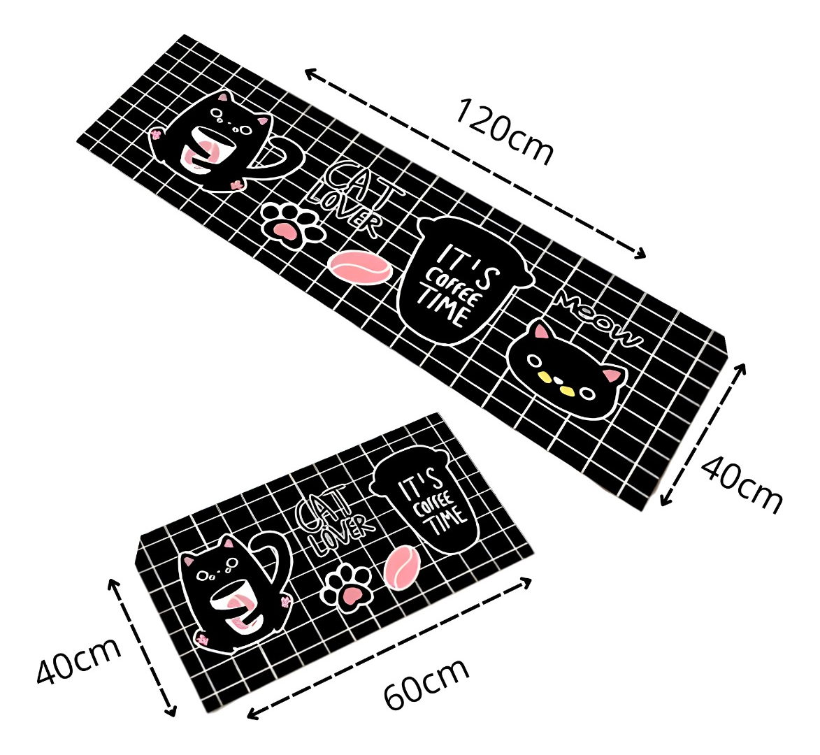 ALFOMBRA CONTEMPORÁNEA MODERNA PISO COCINA ANTIDESLIZANTE DECORATIVA 2 PIEZAS JHN 60 X 40 CM - 2