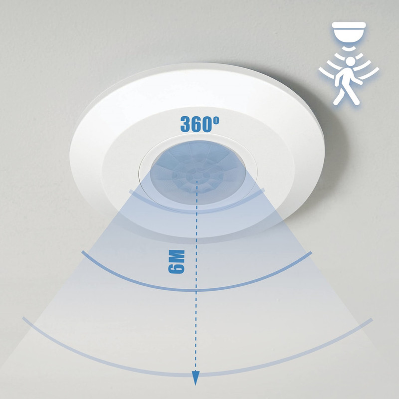 LUZ KHADLAJ SENSOR MOVIMIENTO LED INFRAROJO ANGULO 360 LAU - 5