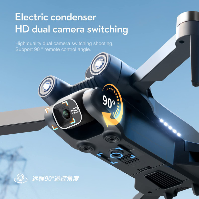 MINI DRON KHADLAJ E AEREO CAMARA 4K ANGULAR FOTOS VIDEOS LAU - 2