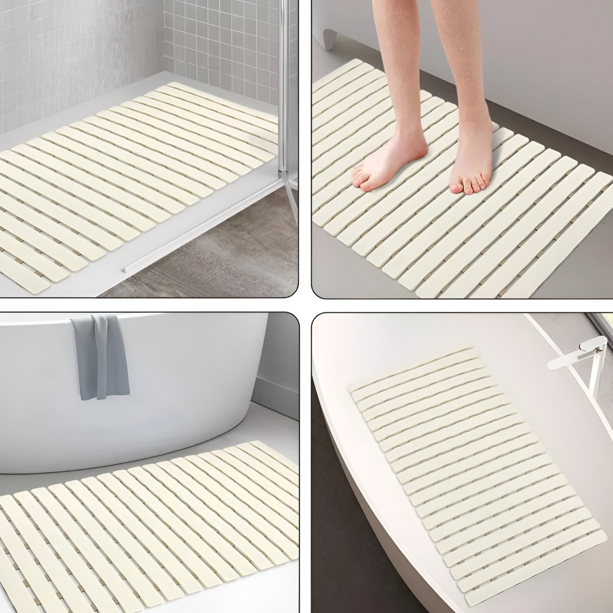 ALFOMBRA BAÑO ANTIDESLIZANTE DRENAJE BAÑERA LISTONES JHN - 7