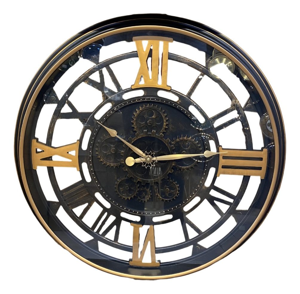 RELOJ PARED RETRO ENGRANAJES REDONDO DECORATIVO JHN - 1