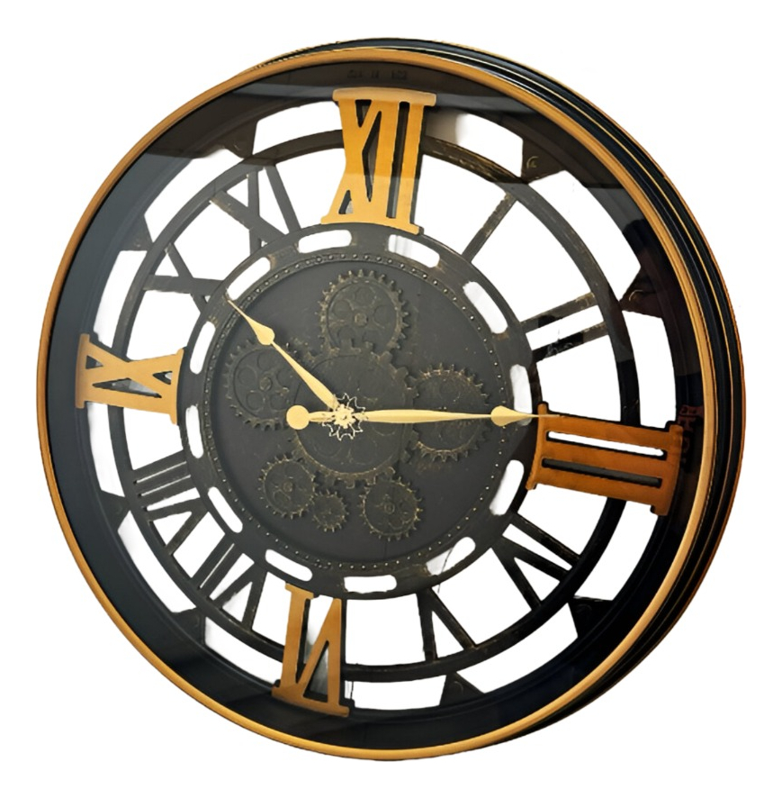 RELOJ PARED RETRO ENGRANAJES REDONDO DECORATIVO JHN - 3