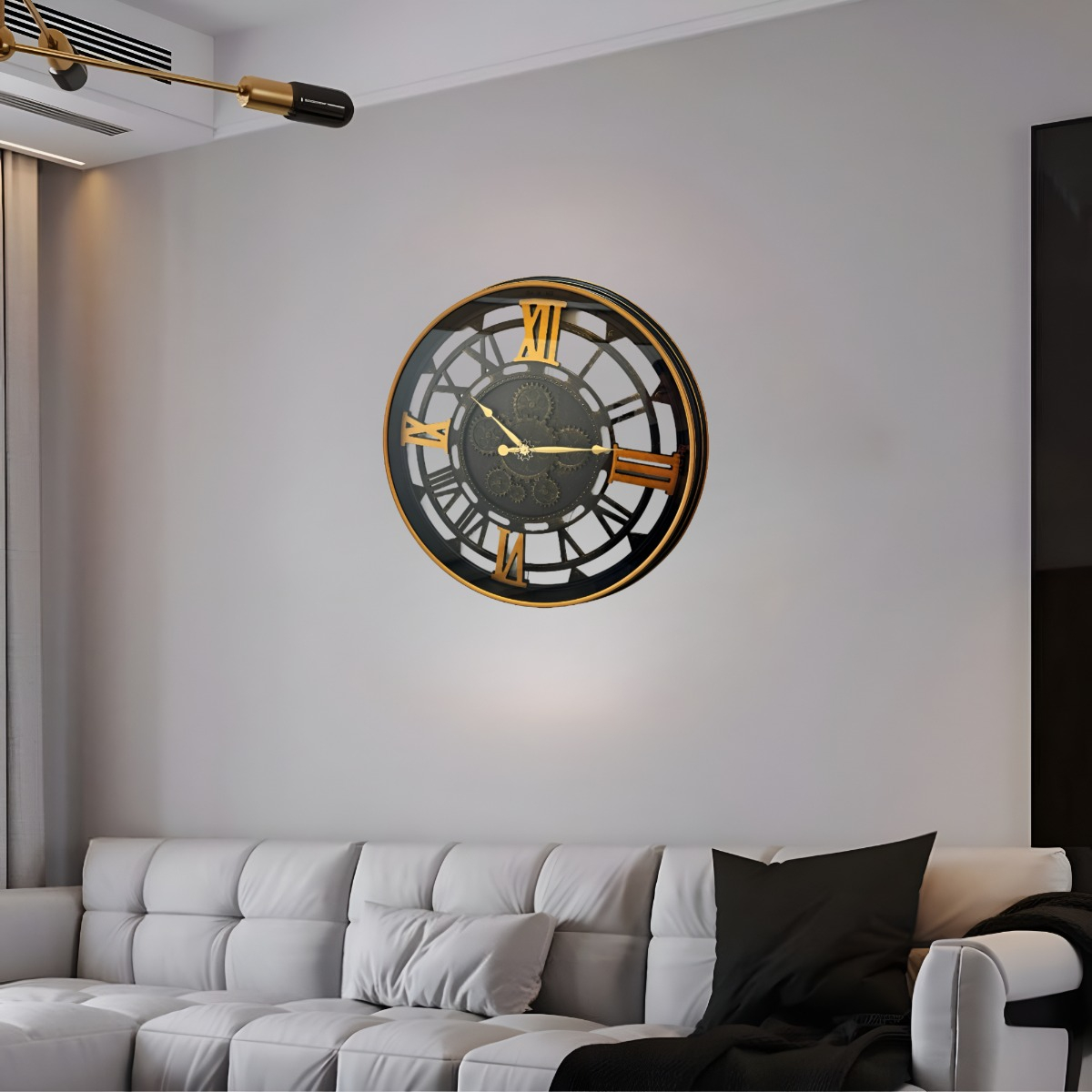 RELOJ PARED RETRO ENGRANAJES REDONDO DECORATIVO JHN - 6
