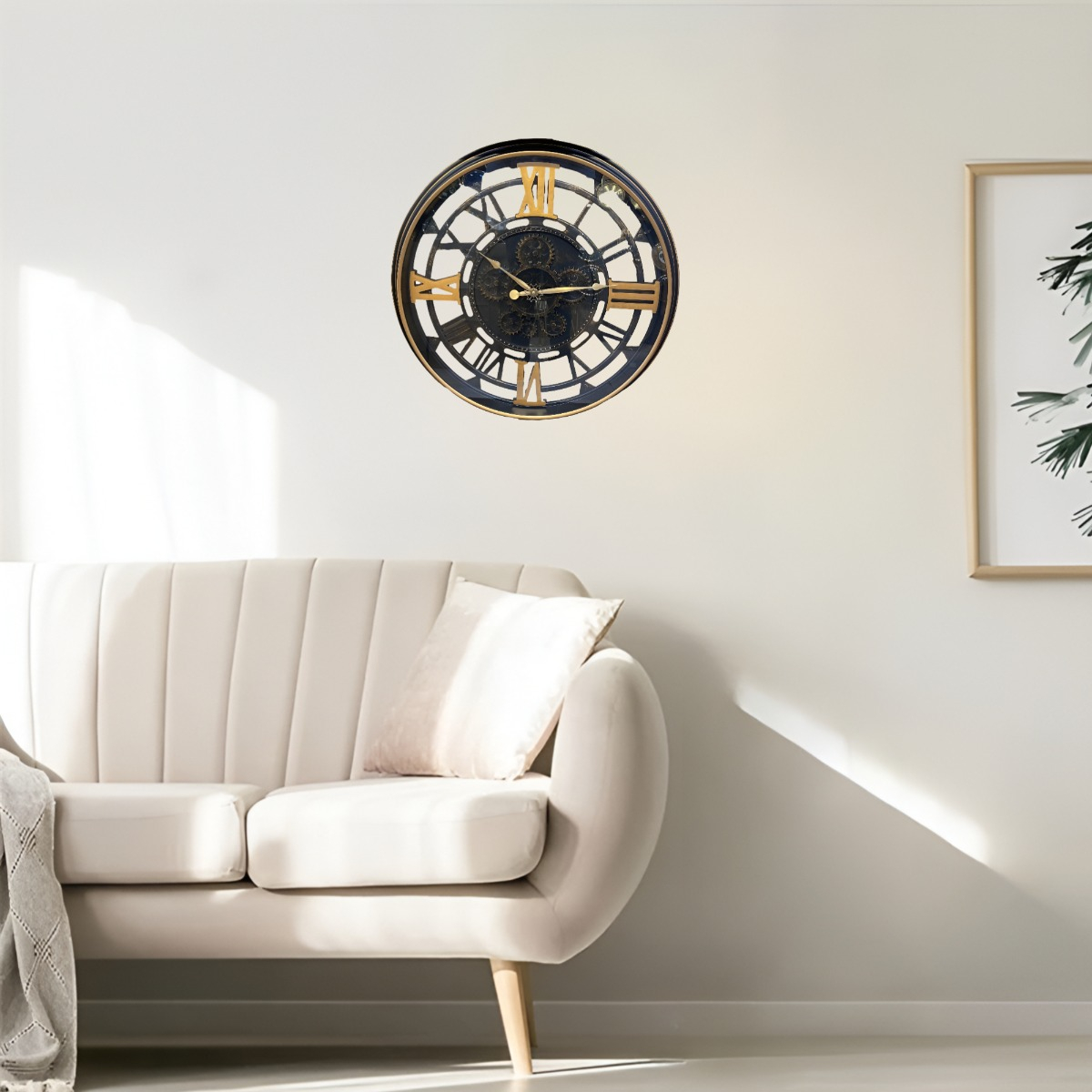 RELOJ PARED RETRO ENGRANAJES REDONDO DECORATIVO JHN - 10
