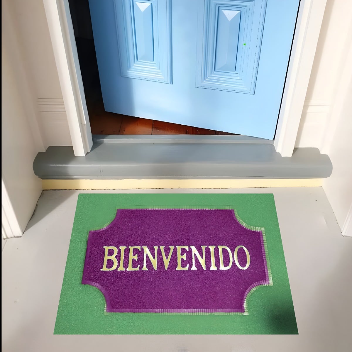 SET DE 3 ALFOMBRA DECORATIVA ANTIDESLIZANTE BIENVENIDO JHN - 4