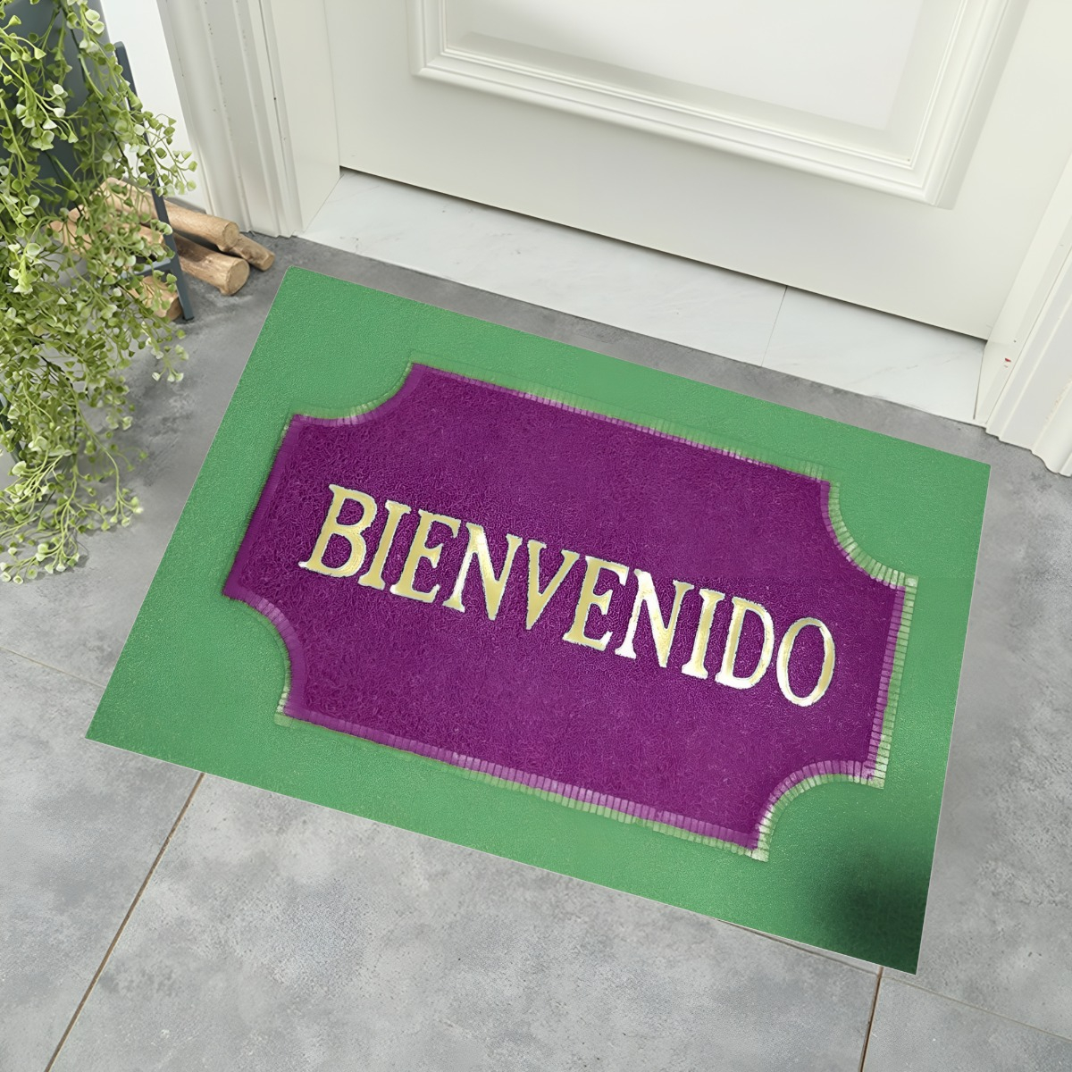 SET DE 3 ALFOMBRA DECORATIVA ANTIDESLIZANTE BIENVENIDO JHN - 5