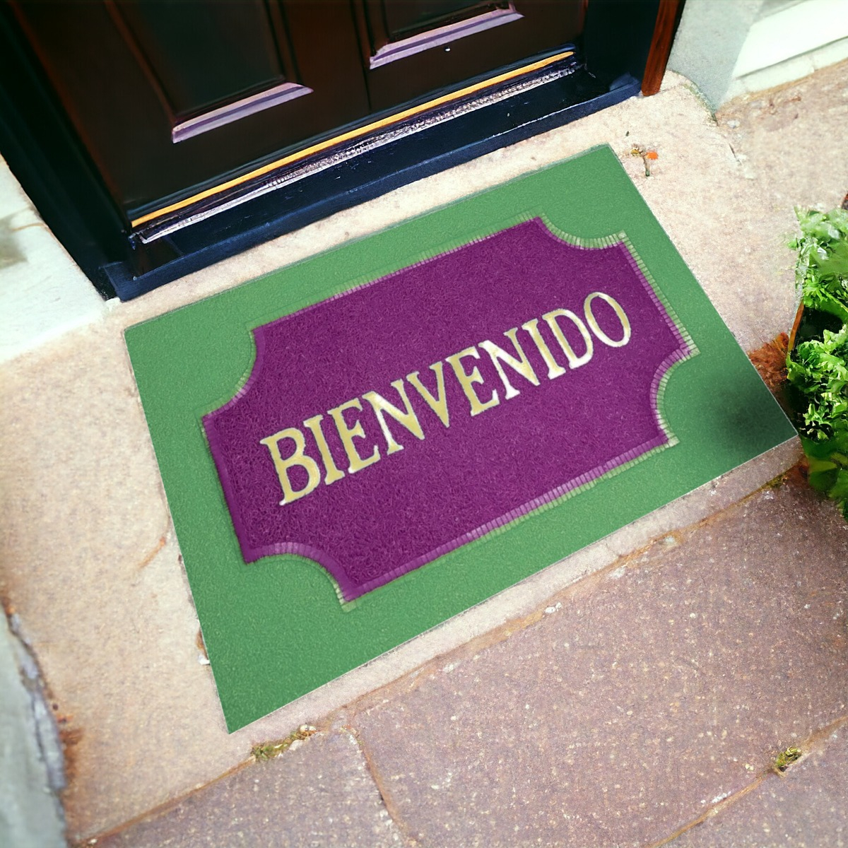 SET DE 3 ALFOMBRA DECORATIVA ANTIDESLIZANTE BIENVENIDO JHN - 7