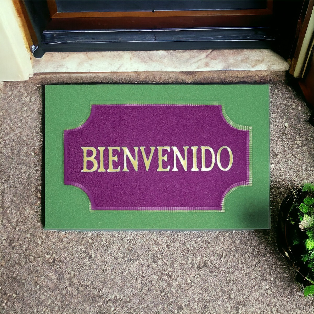 SET DE 3 ALFOMBRA DECORATIVA ANTIDESLIZANTE BIENVENIDO JHN - 9