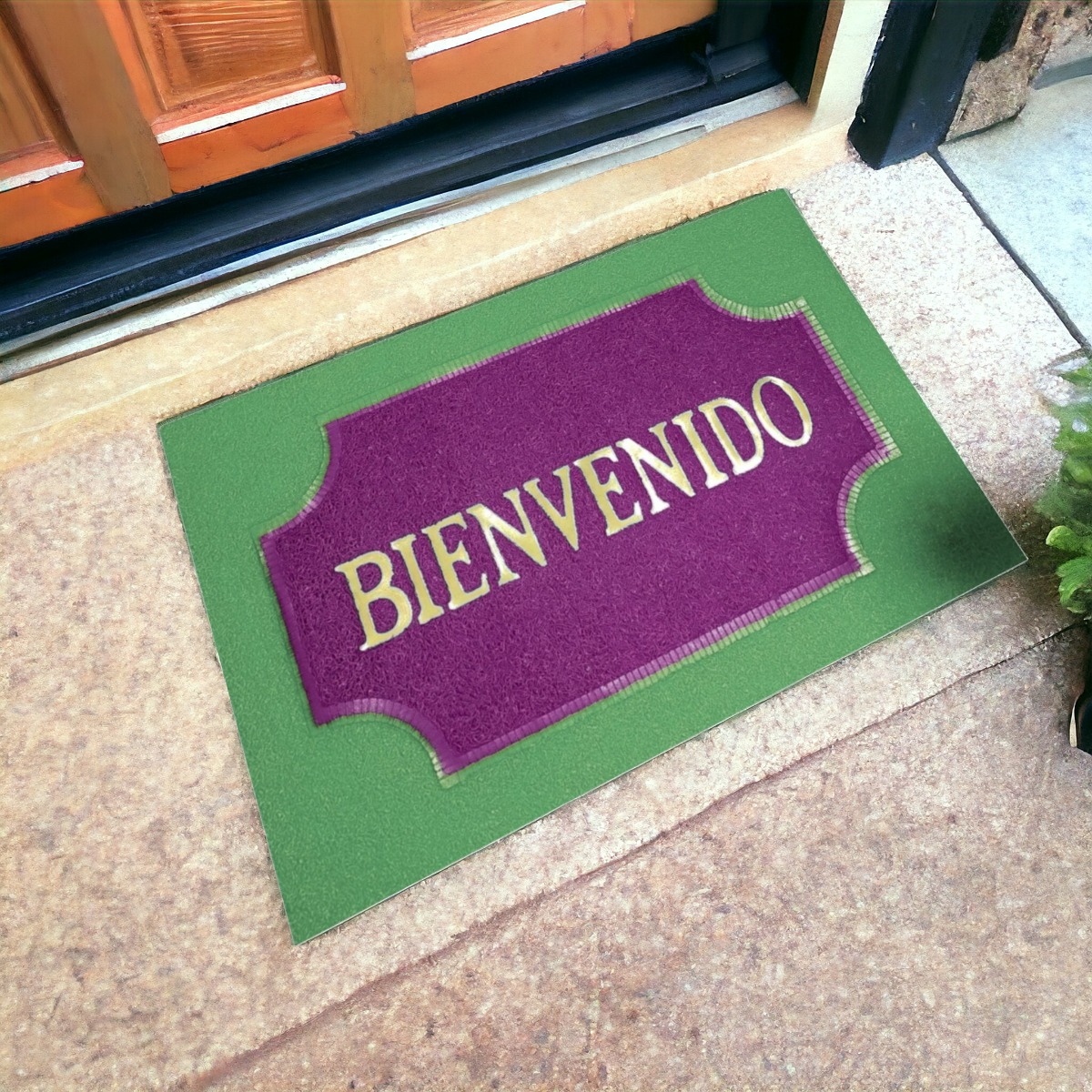 SET DE 3 ALFOMBRA DECORATIVA ANTIDESLIZANTE BIENVENIDO JHN - 10