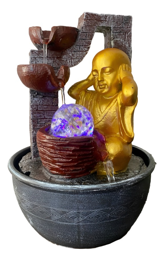 FUENTE DE AGUA MONJE PEQUEÑO ZEN ADORNOS DECORATIVA JHN - 1