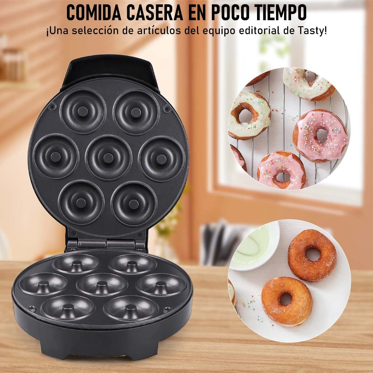 MINI MAQUINA DONUTS ANTIADHERENTE 1000W COCINA HORNEA LAU - 6