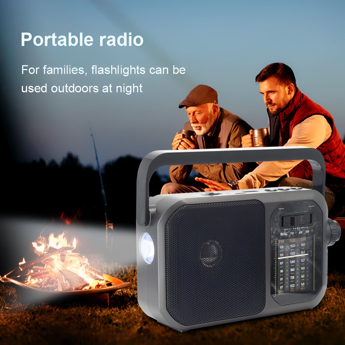 PARLANTE PORTATIL RADIO RECARGABLE BLUETOOTH MUSICA USB LAU - 4