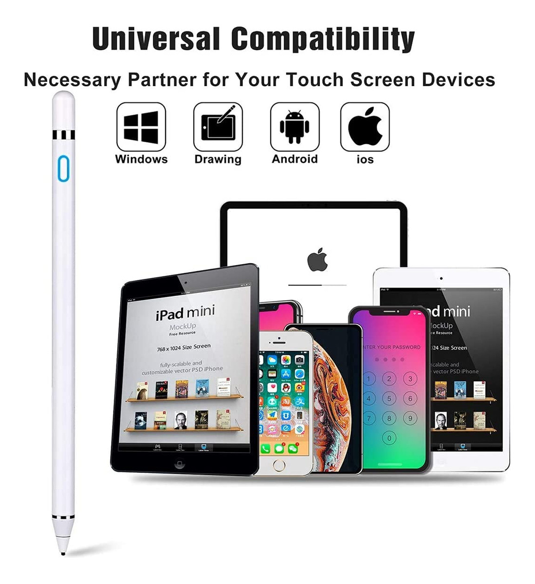 LAPIZ OPTICO TOUCH TACTIL RECARGABLE UNIVERSAL TABLETS LAU - 5