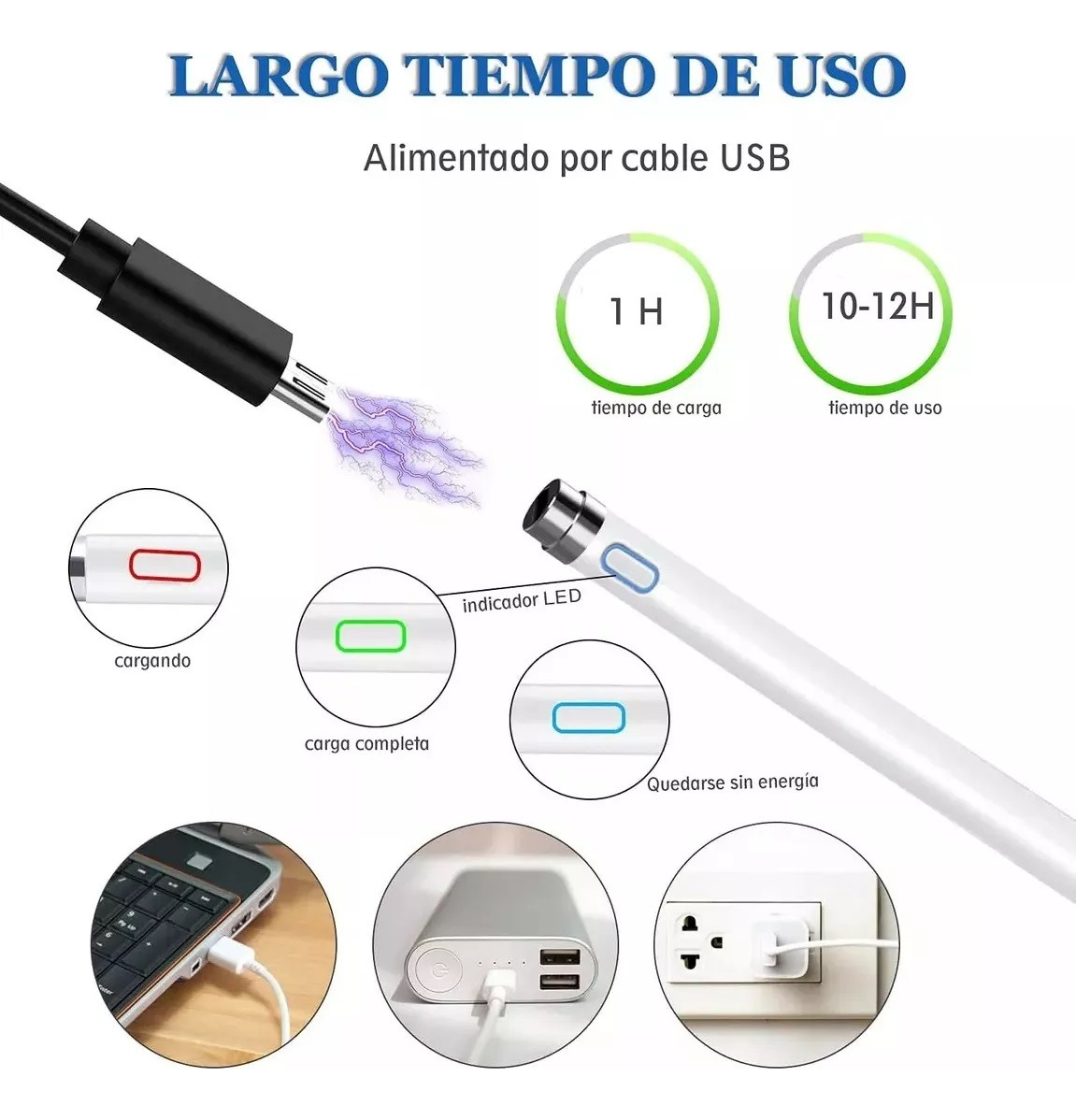 LAPIZ OPTICO TOUCH TACTIL RECARGABLE UNIVERSAL TABLETS LAU - 7