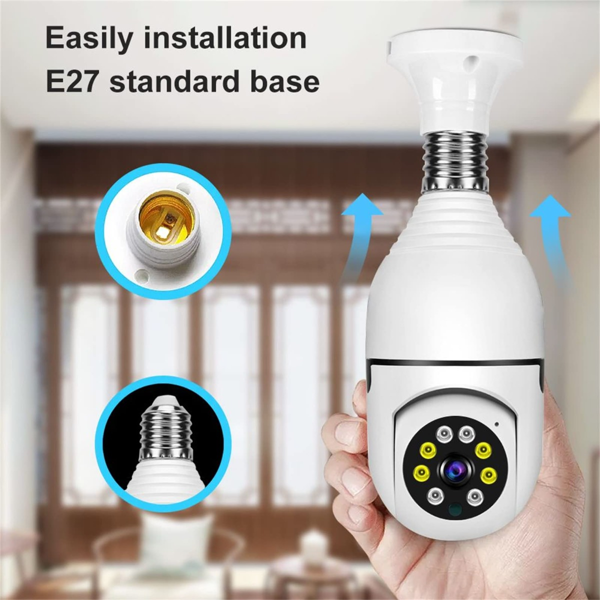 CAMARA SEGURIDAD FORMA BOMBILLA WIFI INALAMBRICA LAU - 3