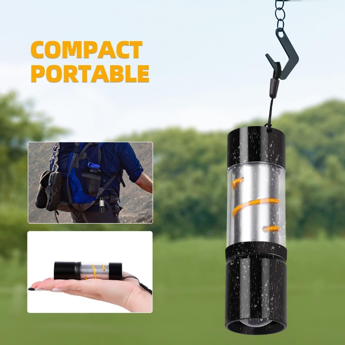 SET 2 LAMPARAS ANTORCHA ESPIRAL RECARGABLE CAMPING PATIO LAU - 4