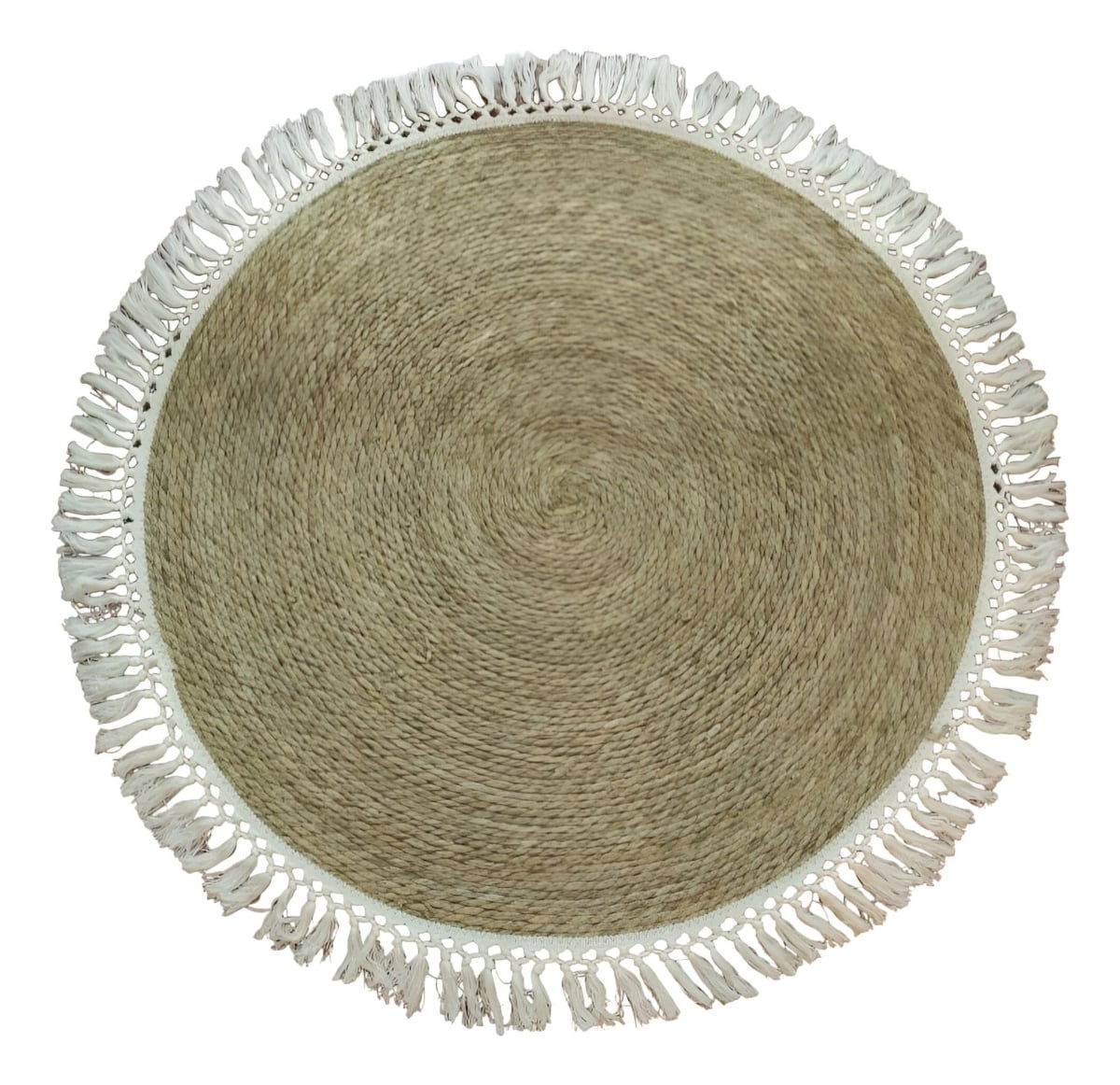 ALFOMBRA YUTE FIBRA NATURAL REDONDA DECORACIÓN 80CM JHN - 3