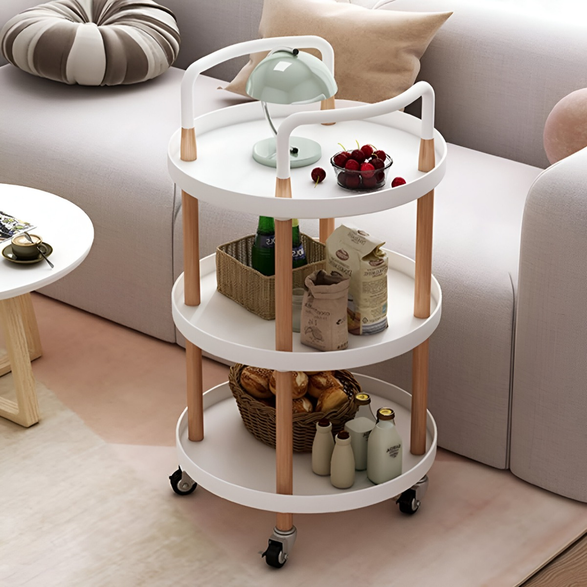CARRO ALMACENAMIENTO MULTIUSOS RODANTE SERVICIO COCINA JHN - 5