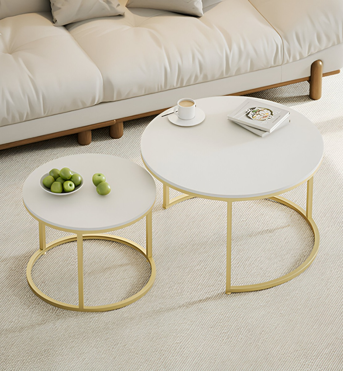 SET 2 PIEZAS MESA CENTRO AUXILIAR MODERNA MINIMALISTA JHN - 4