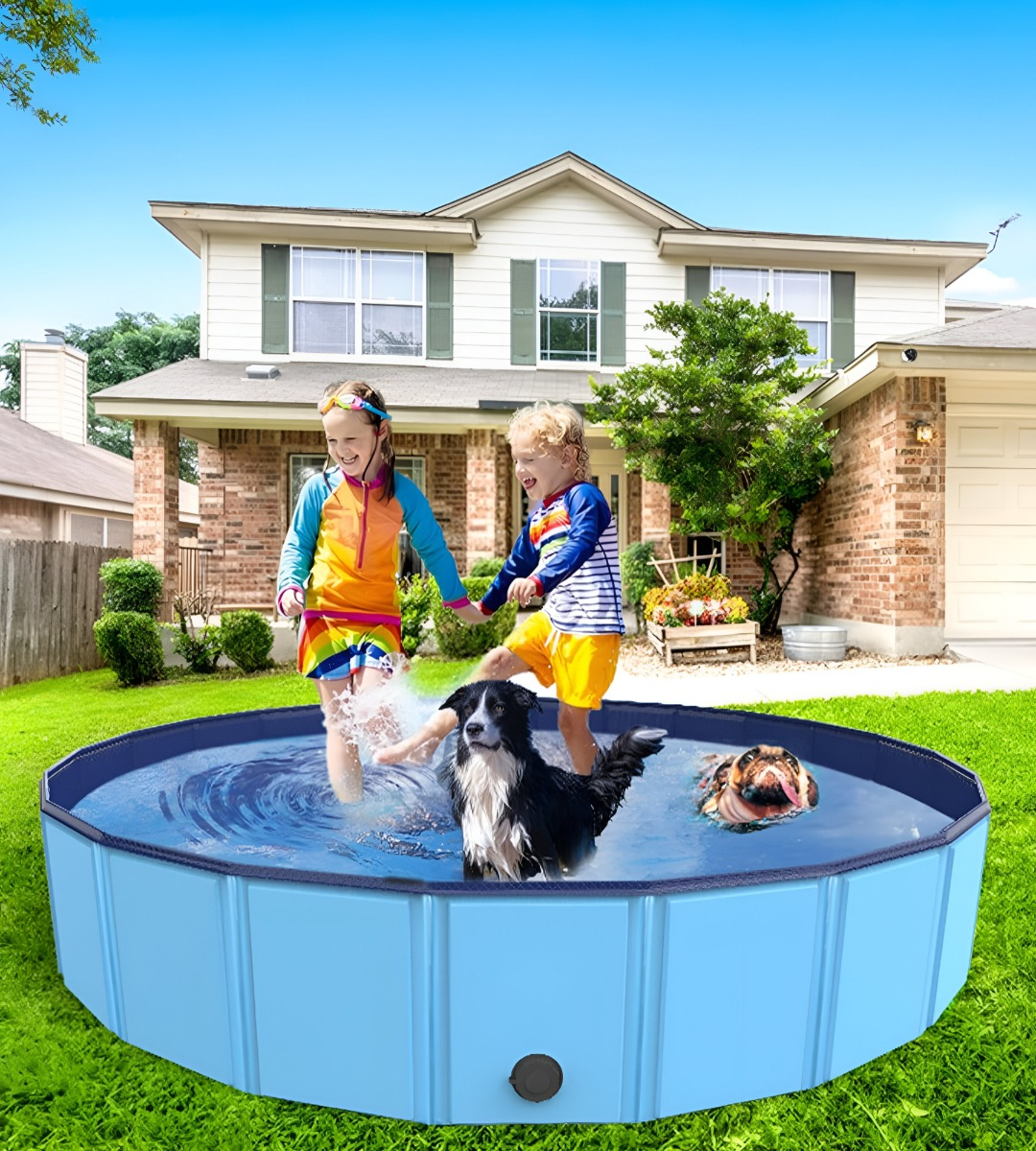 PISCINA PILETA PLEGABLE PARA MASCOTAS Y NIÑOS 160X30CM JHN - 6