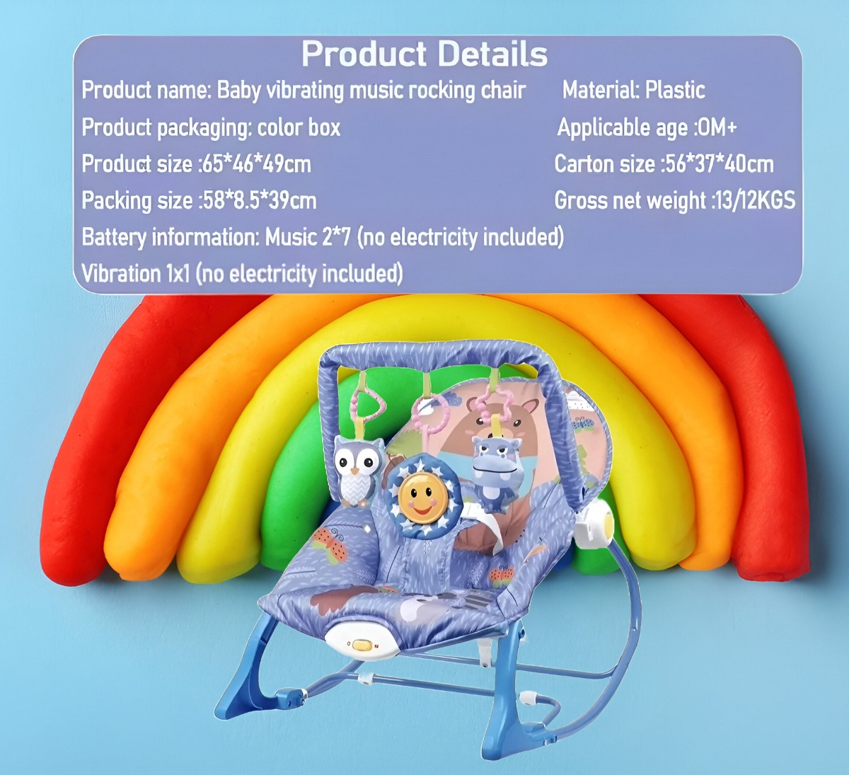 SILLA BEBÉ COLUMPIO GIMNASIO MECEDORA MUSICAL PLEGABLE JHN - 4