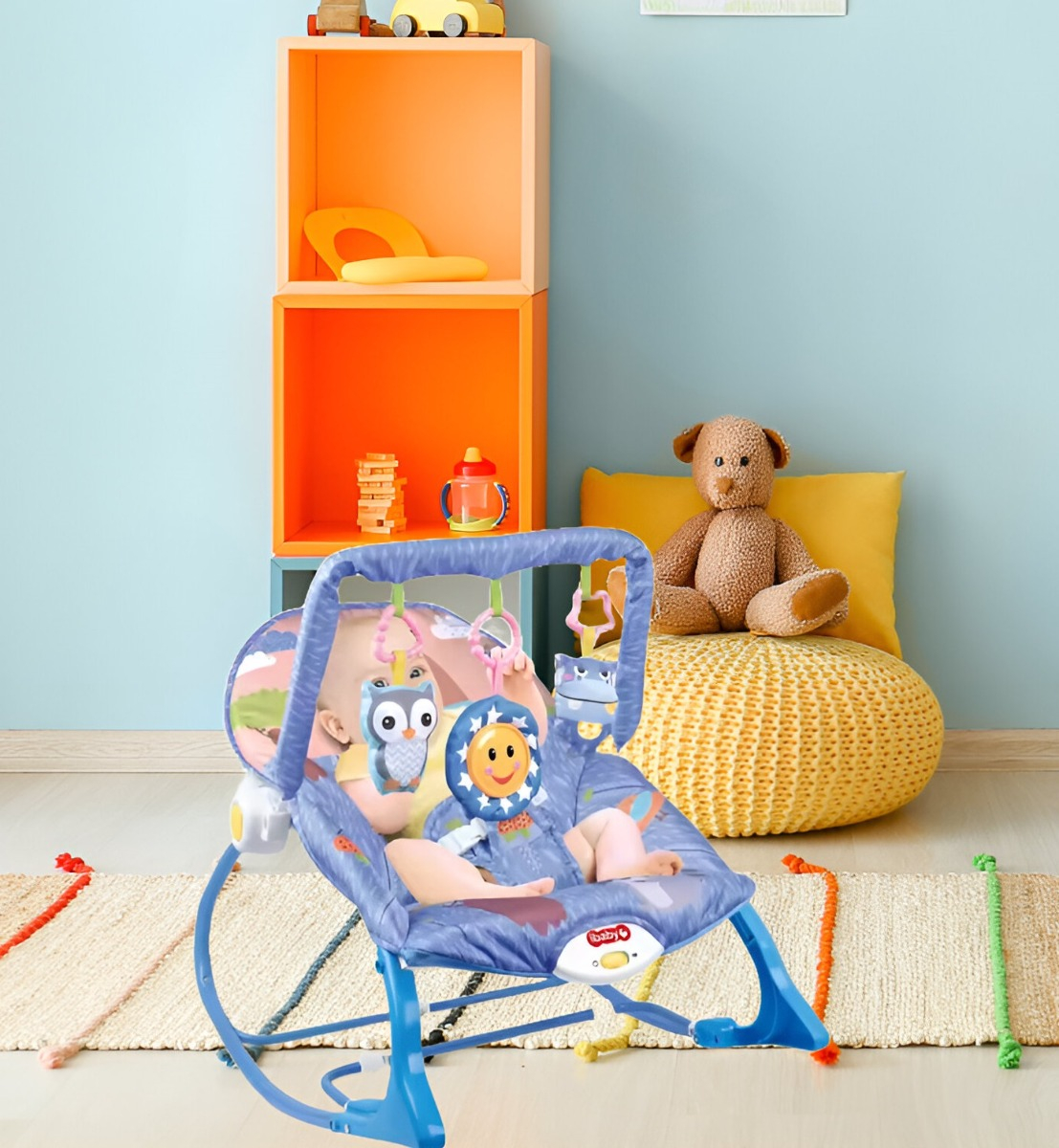 SILLA BEBÉ COLUMPIO GIMNASIO MECEDORA MUSICAL PLEGABLE JHN - 8