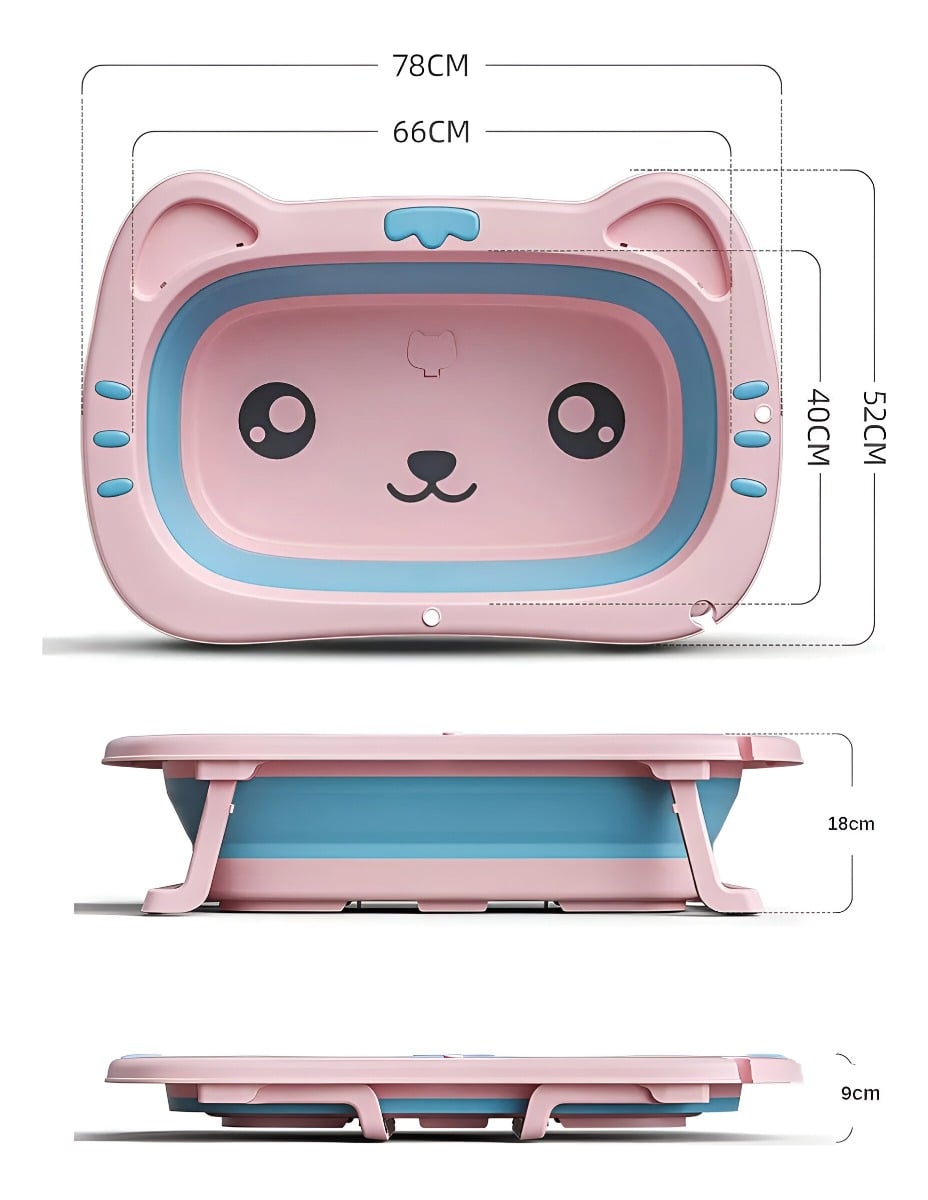 BAÑERA RETRÁCTIL BEBÉS HIDROMASAJE PLEGABLE INFANTIL JHN MULTICOLOR - 2