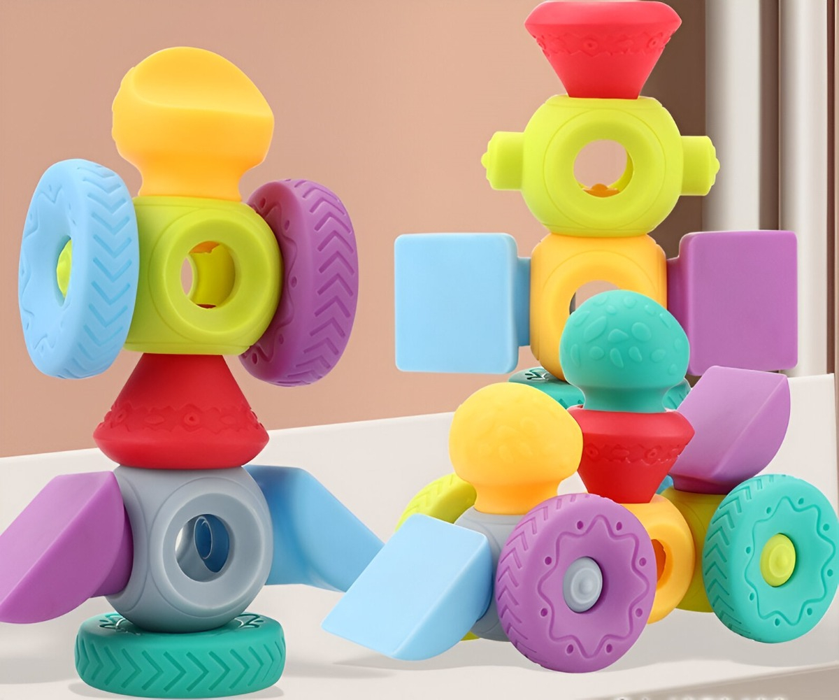 BLOQUES CONSTRUCCIÓN JUGUETE MULTICOLOR TRIDIMENSIONAL EDUCACIÓN JHN - 7