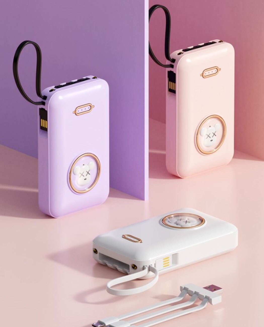 CARGADOR POWER BANK CARTOON BATERIA PORTATIL USB LAU - 3