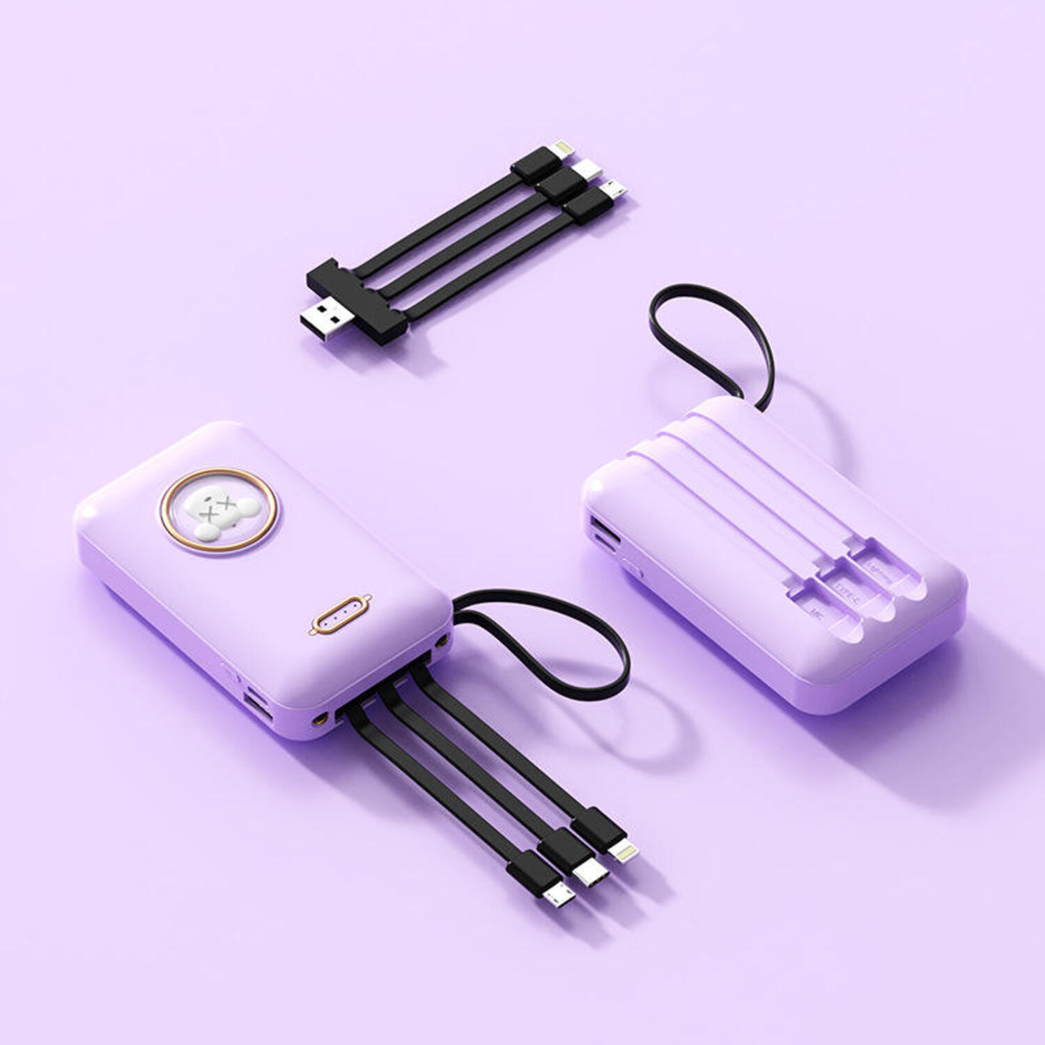 CARGADOR POWER BANK CARTOON BATERIA PORTATIL USB LAU - 9