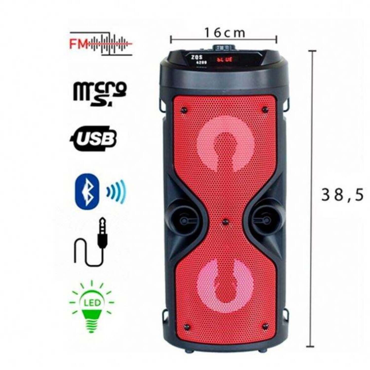PARLANTE RECARGABLE BLUETOOTH USB INALAMBRICO POTATIL LAU - 7