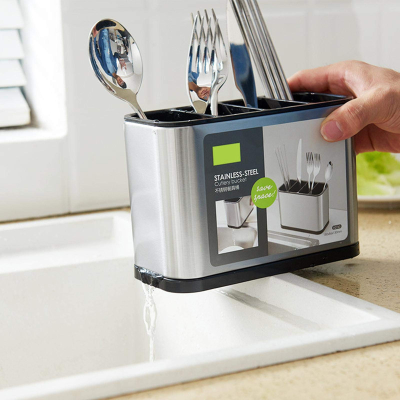 SET 2 ORGANIZADOR CUBIERTOS ESCURRIDOR UTENSILIOS COCINA LAU - 4