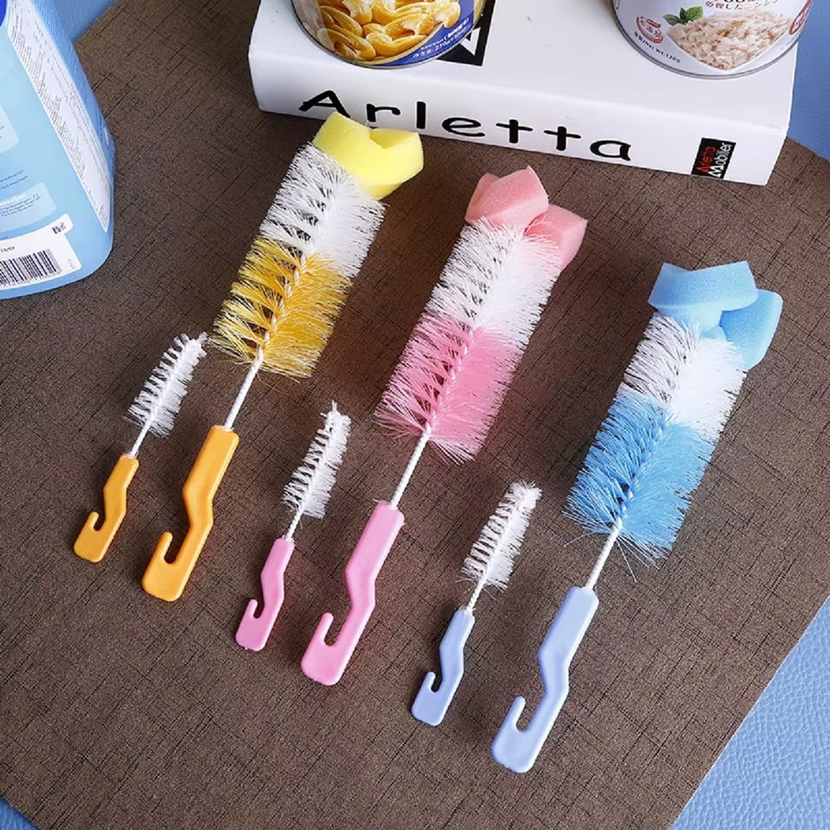 CEPILLO SET 10 LIMPIA MAMADERA BIBERÓN BOTELLAS BEBÉ LAU - 2