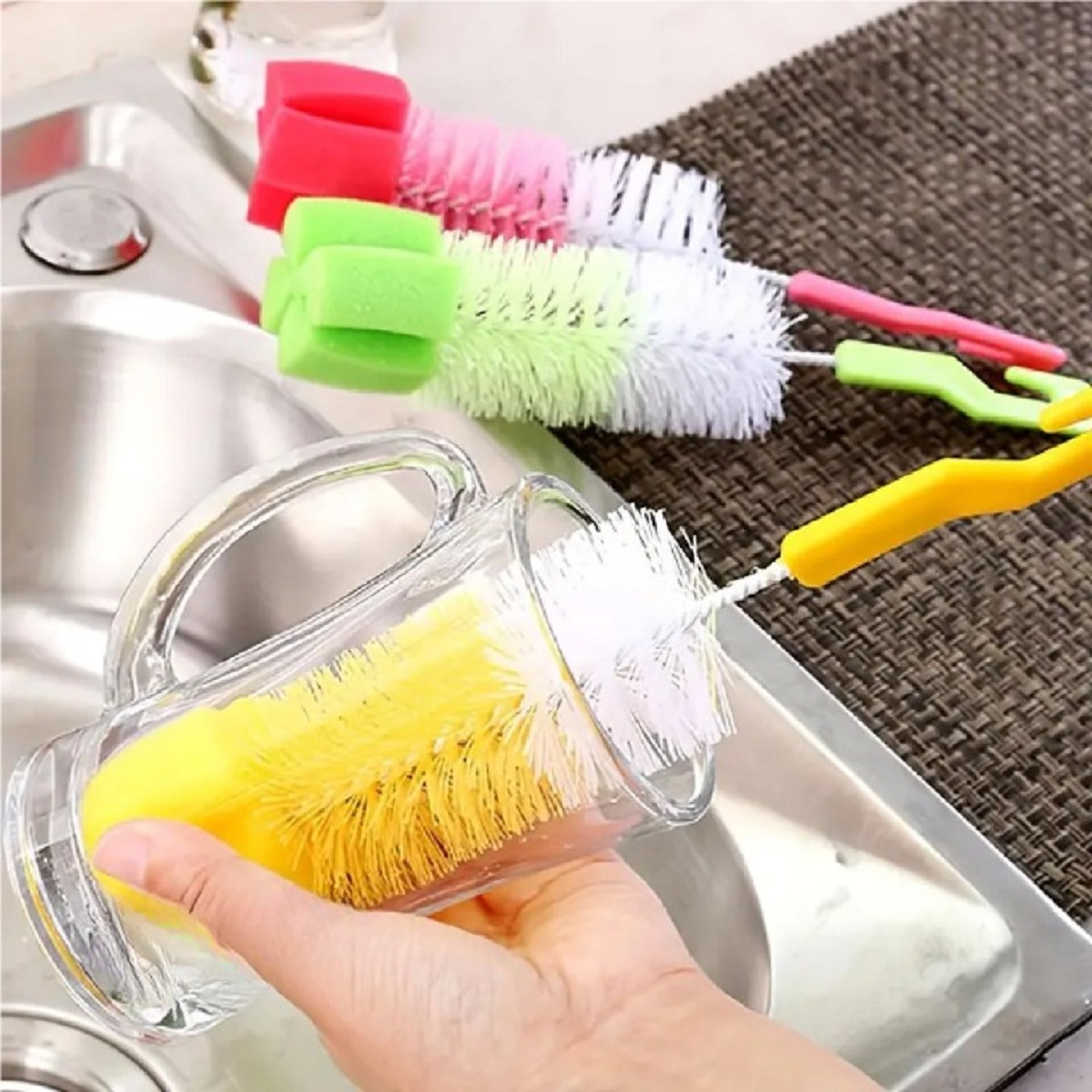CEPILLO SET 10 LIMPIA MAMADERA BIBERÓN BOTELLAS BEBÉ LAU - 6