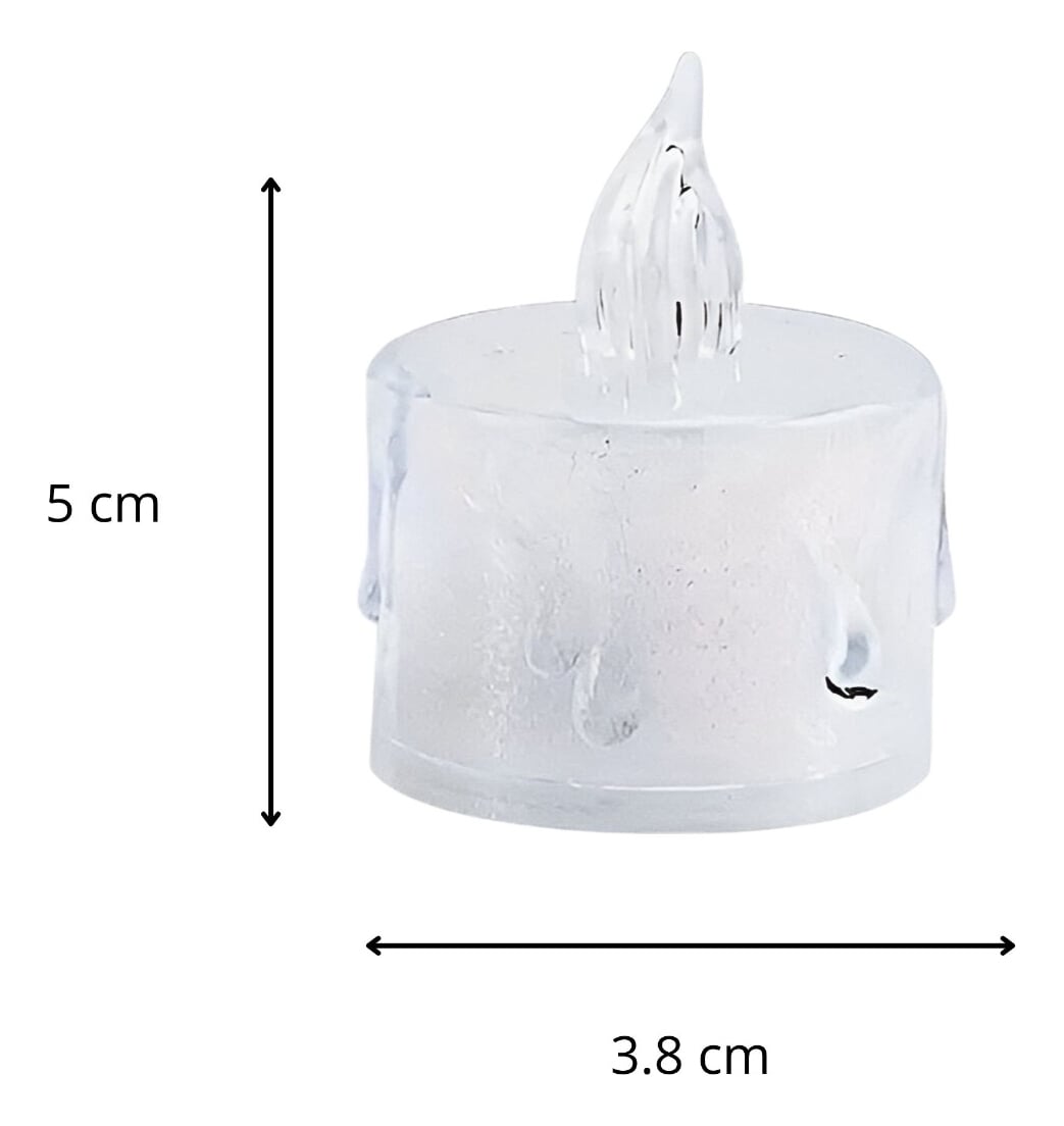 SET 16 VELAS LED DECORATIVAS SIN LLAMA CRISTAL ACRÍLICO JHN - 2