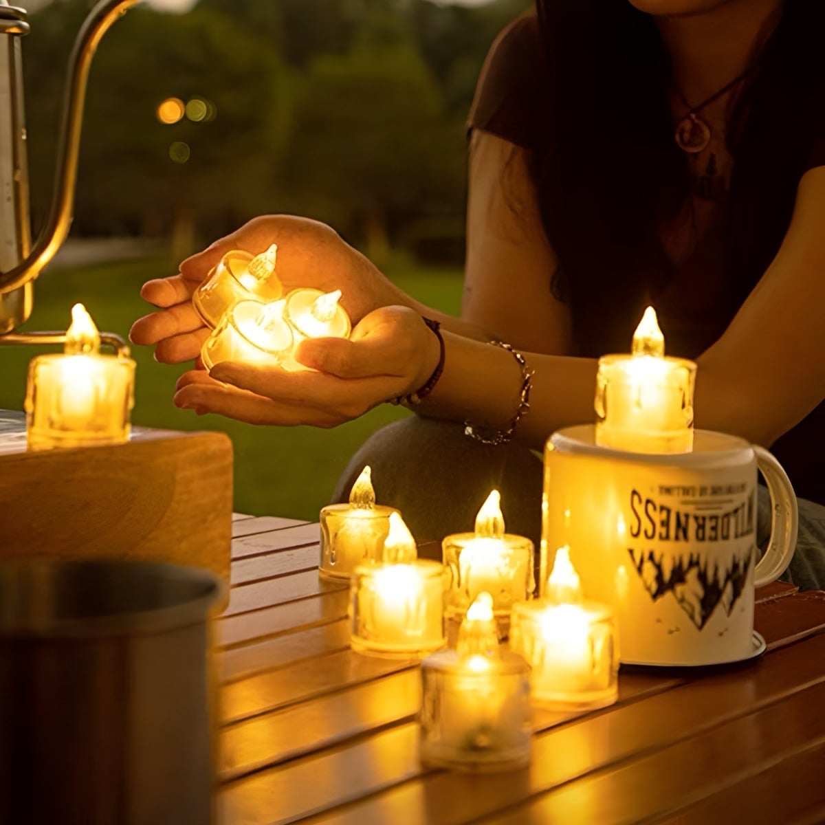 SET 16 VELAS LED DECORATIVAS SIN LLAMA CRISTAL ACRÍLICO JHN - 3
